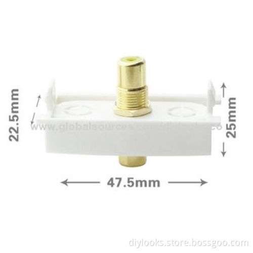 Golden Wall Plate Insert - RCA Video Female to Female Jack (K86-809)
